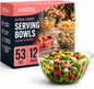 Prestee 12 Pack Clear Plastic Serving Bowls - 53 Oz Round Reusable and by Prestee