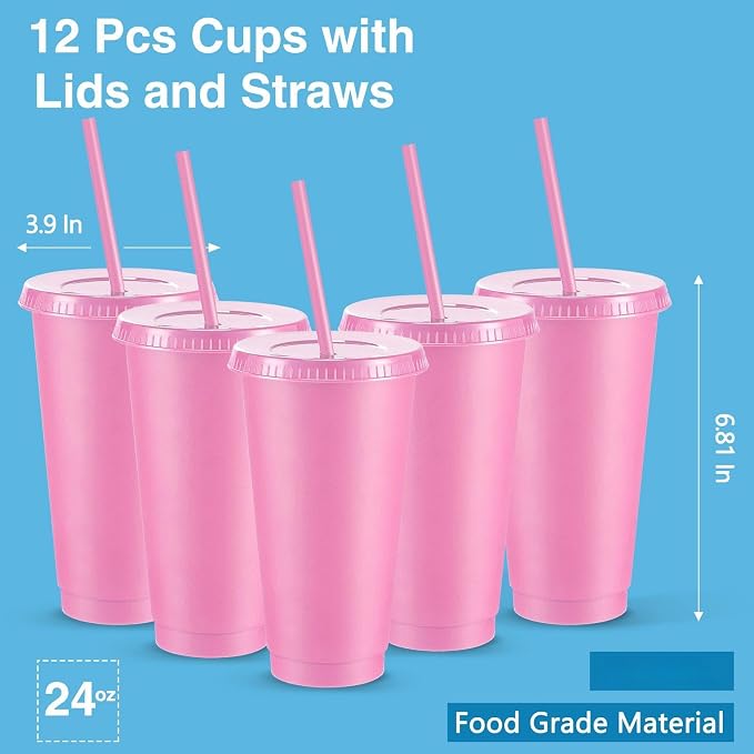 Amyhill 12 Pcs Reusable Plastic Cup - Image 2