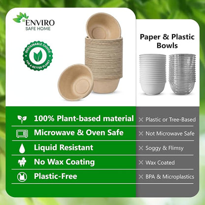 10 Oz Bamboo Disposable Bowls For Hot Soup, 100 Pack - Image 7