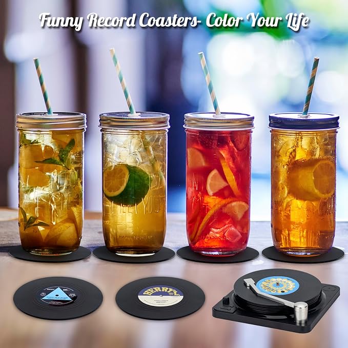 Retro Vinyl Record Coasters - Image 6