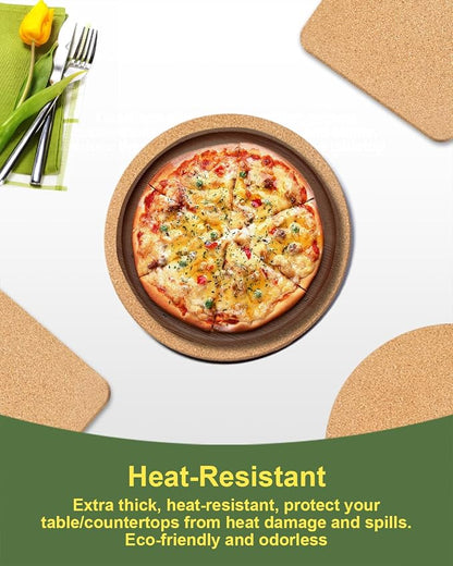 4 PCS Heat Resistant Cork Trivets - Image 3