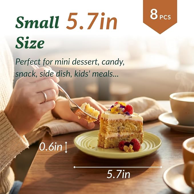 Mini Appetizer Plates 5.7-inch Wheat Straw Plates Set of 8 - Image 2