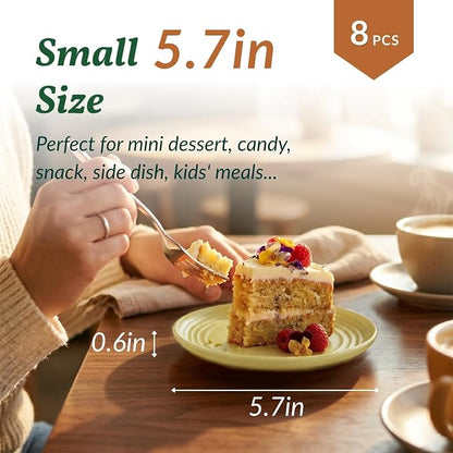 Mini Appetizer Plates 5.7-inch Wheat Straw Plates Set of 8 - Image 2