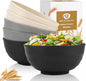 Wheat Straw Bowls Sets of 6, 60oz Large Plastic Bowl Reusable, Unbreakable by BUSOKIP