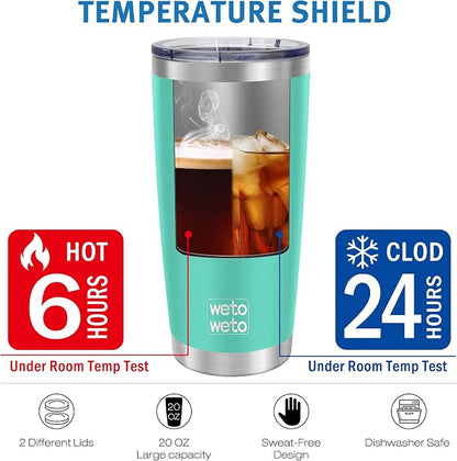 WETOWETO 20oz Insulated Stainless Steel Tumbler, Double Wall Vacuum Leak-proof - Image 5