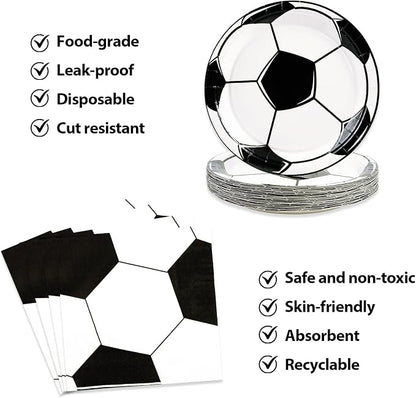 50PCS Soccer Plates and Napkins, 7inch Disposable Tableware Set | Soccer Themed - Image 4