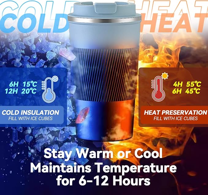 12OZ Travel Coffee Mug Insulated Coffee Cup - Image 6