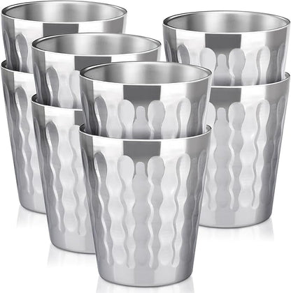 Beasea Stainless Steel Cups 10 oz, 8 Pack Small Bulk Stainless Steel Tumbler by Beasea