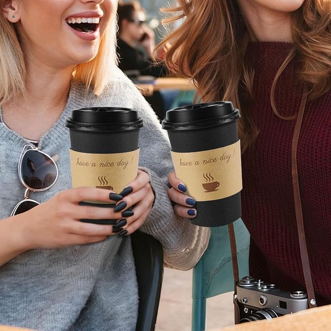 Clawsoff 100 Pack 12 oz Disposable Paper Coffee Cups - Image 6