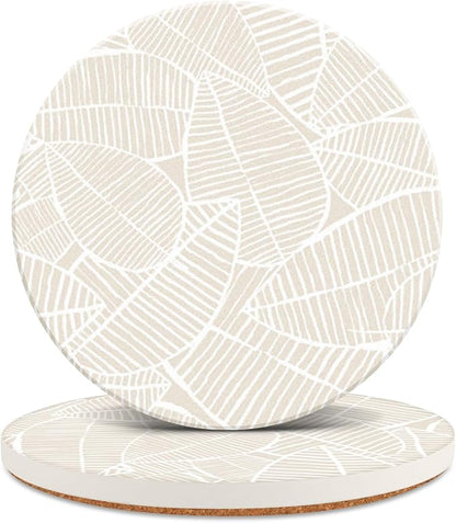 Ceramic Absorbent Table Coasters Set of 2 by HIYALOT