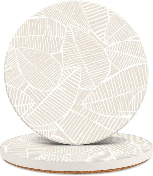Ceramic Absorbent Table Coasters Set of 2 by HIYALOT