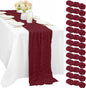 10FT 12 Pcs Burgundy Cheesecloth Table Runner Gauze Fabric Boho Cheese Cloth by Sunnyline