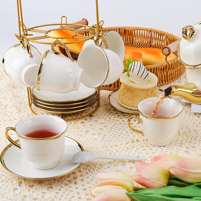 Porcelain Tea Set European Ceramic Tea Cup Saucer Gift Sets - Image 6