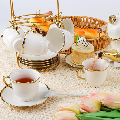 Porcelain Tea Set European Ceramic Tea Cup Saucer Gift Sets - Image 6