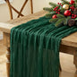 6Pcs Christmas Table Runner, 10FT Cheesecloth Emerald Green Table Runners by Miucat