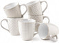 DOWAN Coffee Mugs Set of 6, 19 oz Large Mug, Ceramic Embossment Stoneware Tea by DOWAN