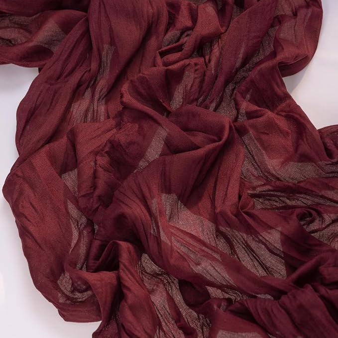 3 Pack Burgundy Cheesecloth Table Runner 10ft Sheer Gauze Events Decor | - Image 5