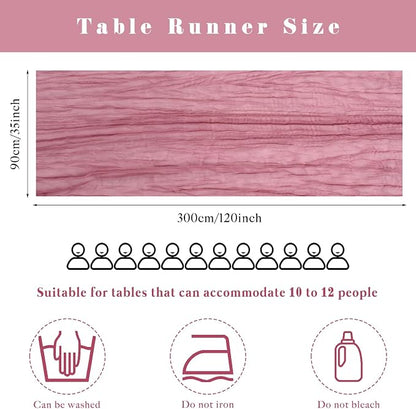 Cheesecloth Table Runner 10FT Dusty Rose Runner - Image 3