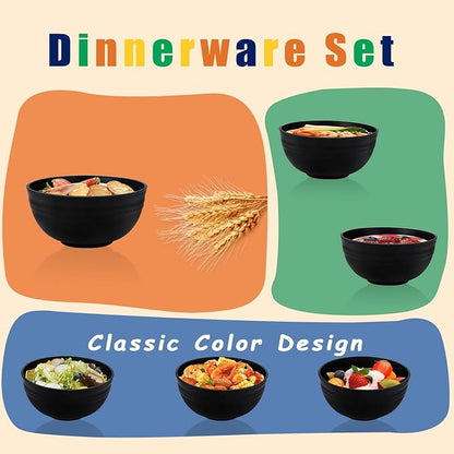 Lazycorner 12 Pcs Wheat Straw Cereal Bowls 26 Oz Wheat Straw Bowls Set Reusable - Image 6