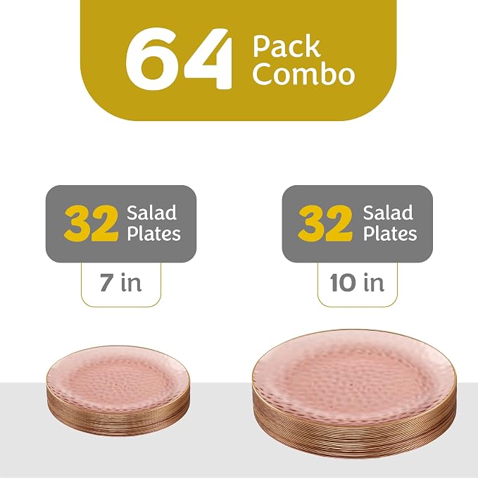 PLASTICPRO 64 Piece Combo Plates Set includes 32-7'' inch Plates & 32-10'' inch - Image 5