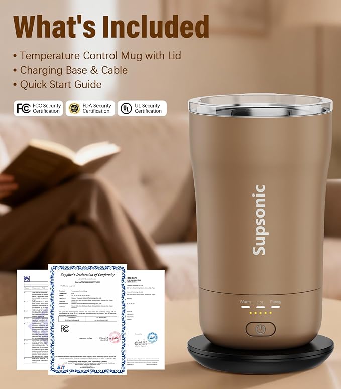 Supsonic Heated Coffee Mug, 14oz Smart Constant Temperature Travel Mug | Heat - Image 8