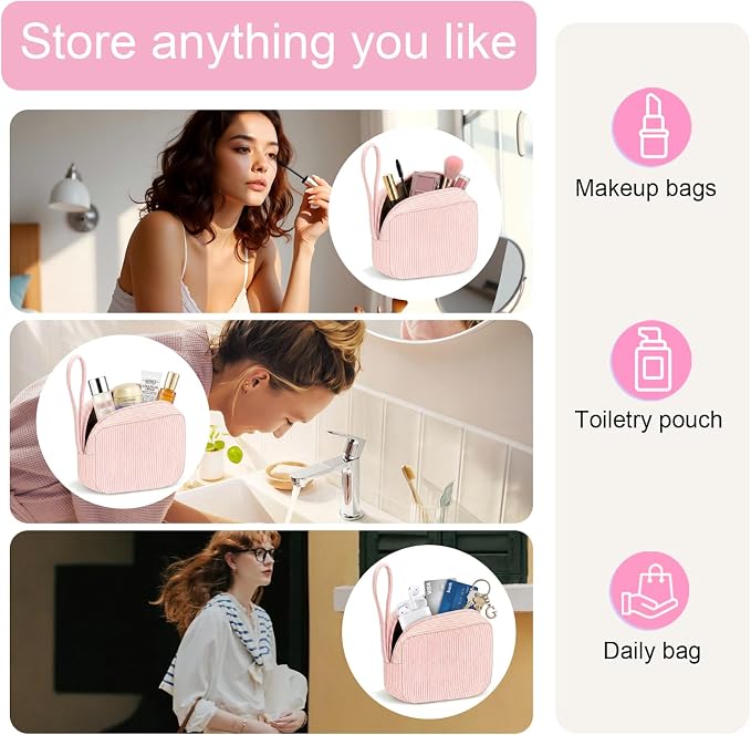 Corduroy Period Pouch for Women, Cute Sanitary Pad Pouch - Image 5