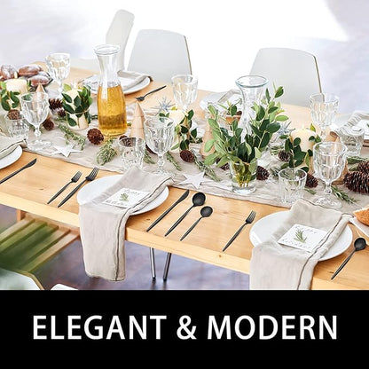 60-Piece 12 Setting Black Silverware, Food-Grade Stainless Steel Flatware - Image 6