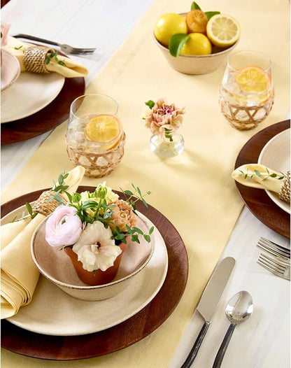 Solino Home 100% Linen Dining Table Runner Golden Straw, Fete 14 x 72 in | - Image 9