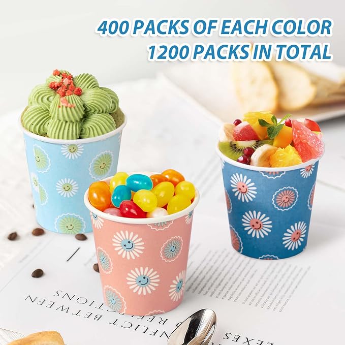 SIUQ 1200 Pack 3 oz Paper Cups, Small Disposable Bathroom Cups 3 Ounce | Ideal - Image 7