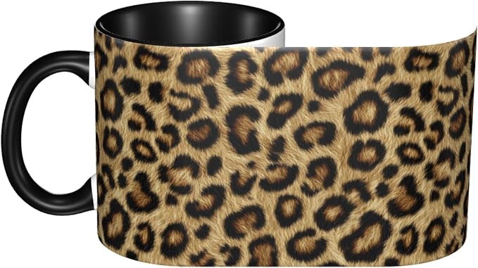 Yrebyou Leopard Print Coffee Mug 11oz Ceramic Cup - Image 3