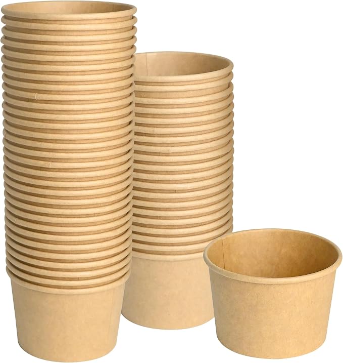 ESSENTIAL Paper Ice Cream Cups, Paper Snack Containers by ESSENTIAL