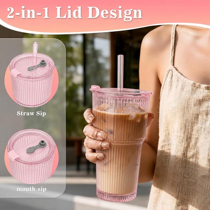 20oz Iced Coffee Cups with Lids - Image 3
