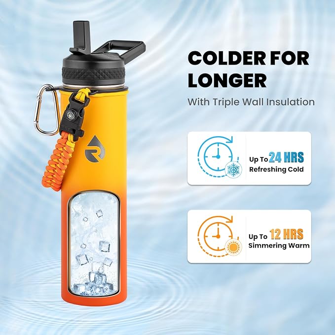 RAYMYLO Insulated Water Bottle 24 oz, Triple Wall Vacuum Stainless Steel | - Image 2