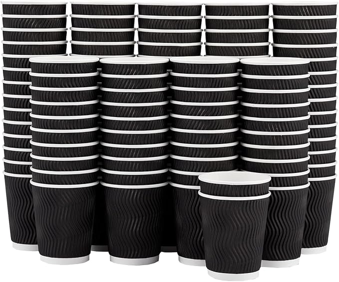 Lamosi 120 Pack 8 oz Disposable Coffee Cups, Insulated Corrugated Paper Cup | by BuyNow