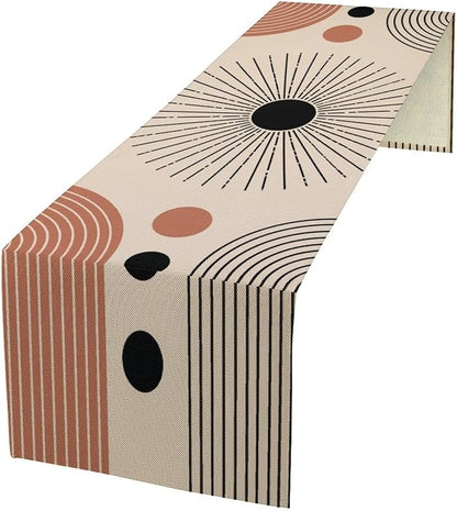 Mid Century Abstract Table Runner Sun Geometric Arch Minimalisted Modern Spring by moderw
