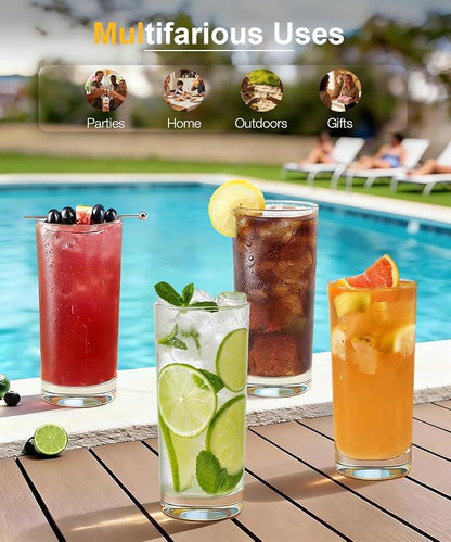 Drinking Water Glass Cups Set, Crystal Highball Glasses cups set of 12 - Image 7