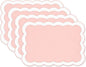 Hofdeco Premium Coastal Patio Indoor Outdoor Placemat Set of 4, 14"x19" Double-Layered, Waterproof Cloth Placemat for Kitchen or Dining Table. Blush Pink Embroidered Solid B
