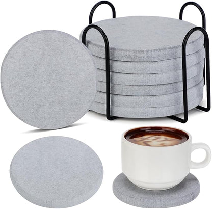 Yaomiao Diatomaceous Earth Coasters Set of 6 Absorbent Coasters by Yaomiao