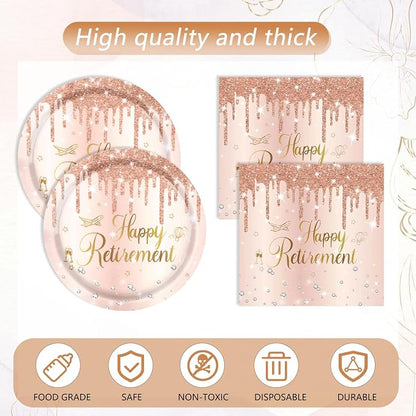 41Pcs Rose Gold Retirement Party Decorations Happy Retired Party Supplies - Image 4