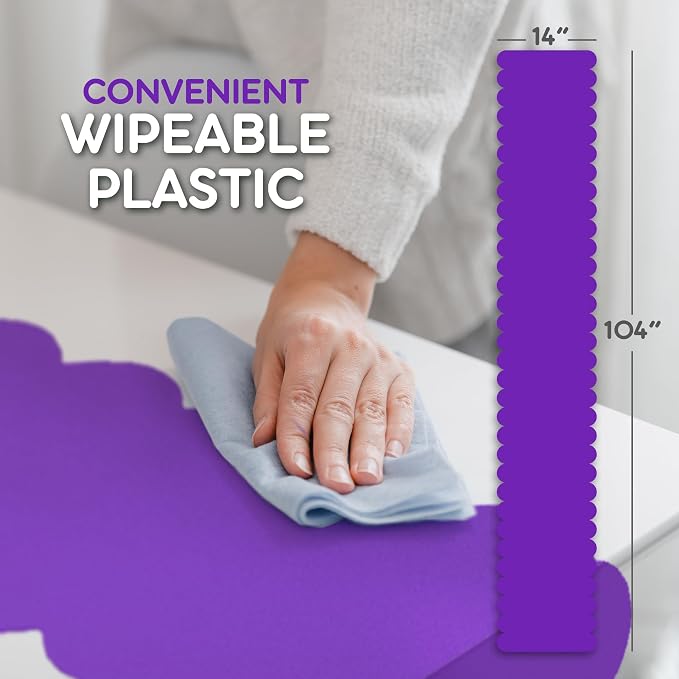 Purple Scallop Table Runner, Disposable Plastic, 5 Pack - Image 6