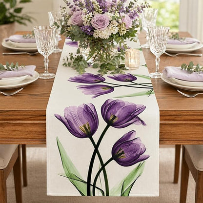 Floral Table Runner Mode Flowers Spring Summer Table Runner Seasonal Table - Image 3
