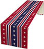 4th of July Table Runner, USA Flag Stars Stripes American Independence Day Red by JanJCurt