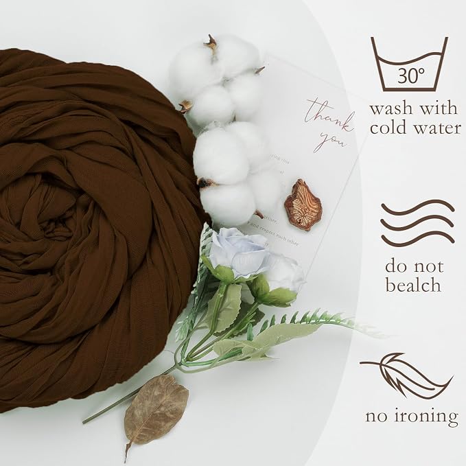 6 Pack Brown Cheesecloth Table Runner 35 x 120 Inch | Boho Gauze Cheese Cloth - Image 5