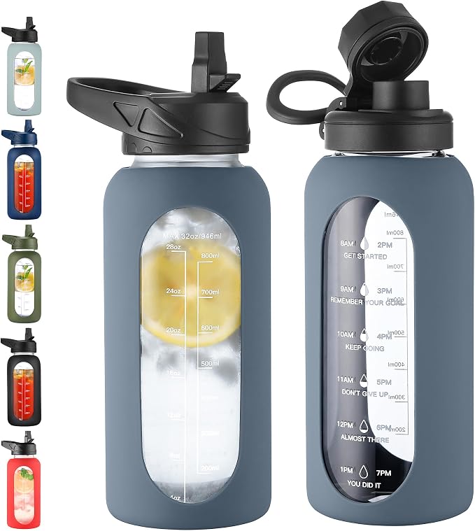 CIVAGO 32 oz Glass Water Bottle by CIVAGO