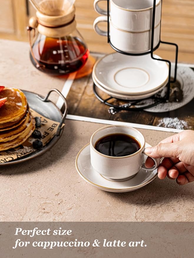 Gomakren 6 Ounce Cappuccino Cups Set of 4 - Image 6