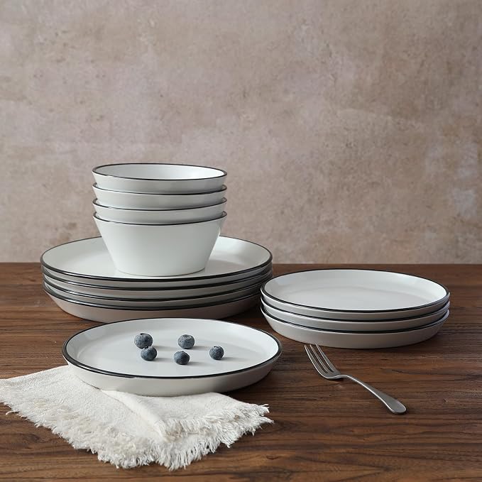 Famiware Saturn Dinnerware Sets, Ceramic Plates and Bowls - Image 4