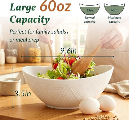 Wheat Straw Bowls, Large Salad Bowls Set of 6, 60 OZ Large Capacity Serving Bowl - Image 2