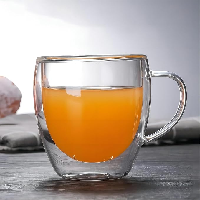 Espresso Cups Set Of 2, Double Walled Glass Coffee Mugs - Image 4