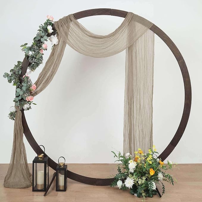 Efavormart 20ft Natural Beige Gauze Cheesecloth Wedding Arch Drapery Fabric by efavormart