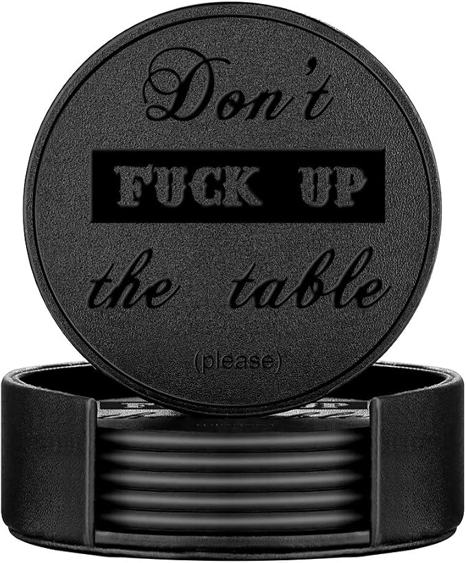 Funny Coasters, Thipoten 6 Pcs Leather Coasters by THIPOTEN